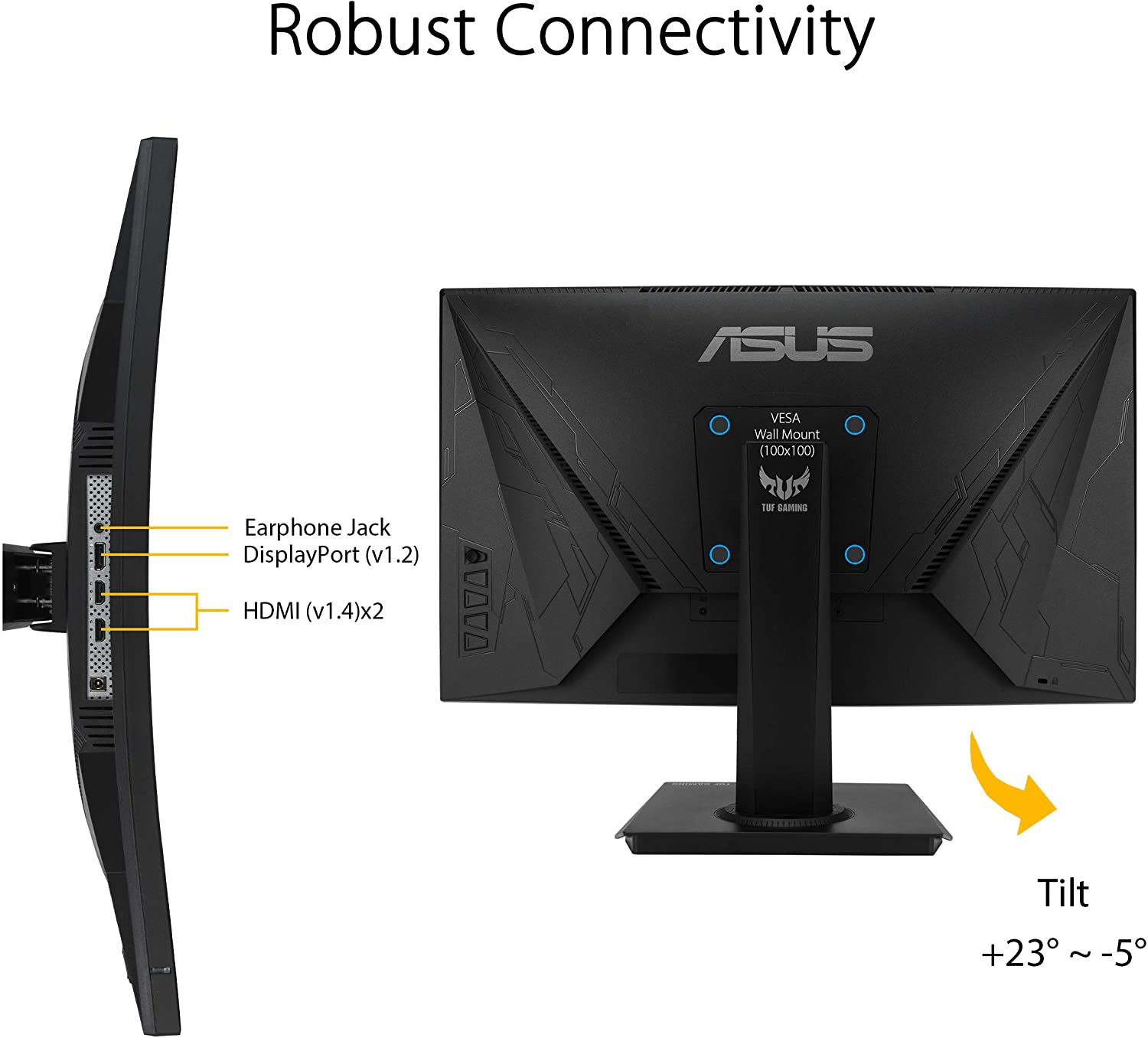 MONITOR ASUS TUF Gaming 23.6″(VG24VQE) 1080P Curved Monitor Full HD, 165Hz, 1ms